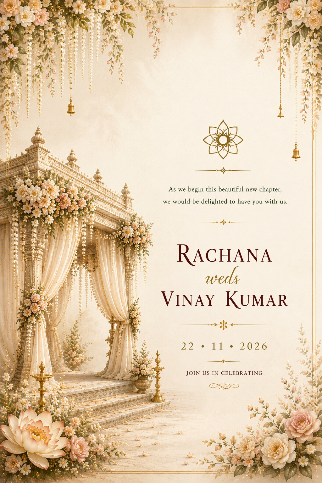 Rachana and Vinay wedding invitation